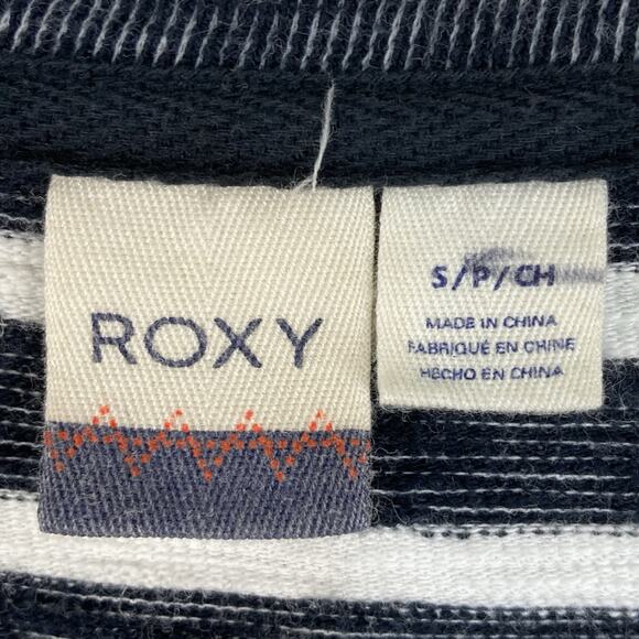 Roxy Womens S Get Together Black White Striped Preppy Nautical Beach Mini Dress - Picture 5 of 8